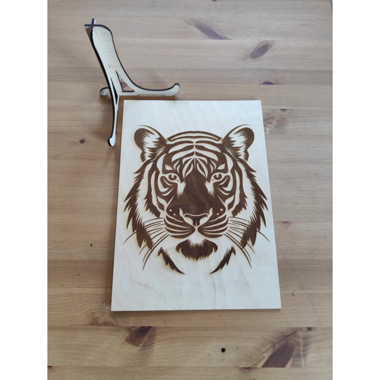 Gravure sur bois tigre